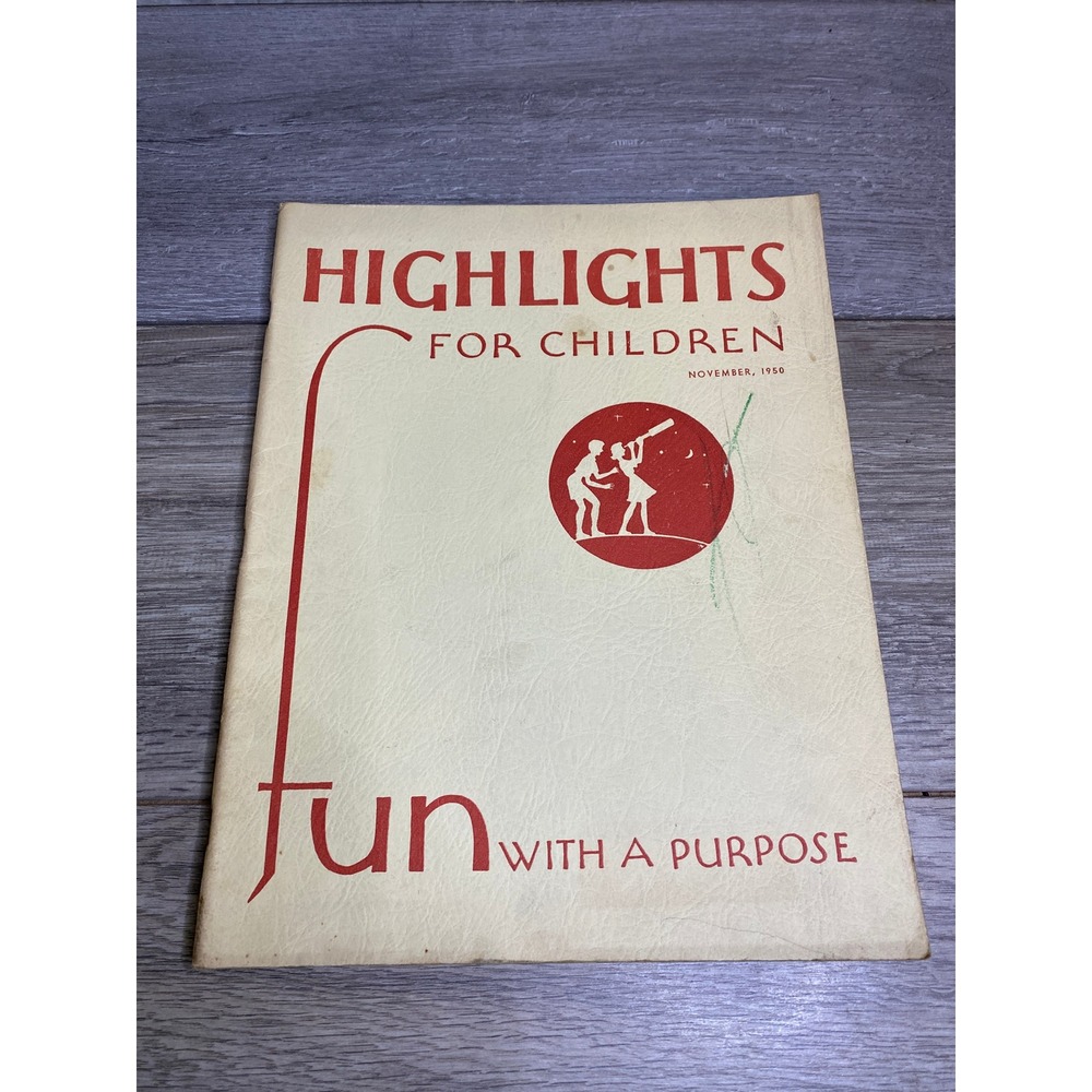 Vintage Highlights for Children Magazine November 1950 Vol 5 No 9 Fun Purpose